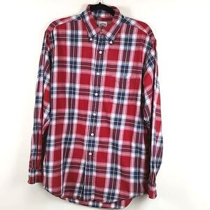 Brooks Brothers Men's Cotton Plaid Long Sleeve Button Down Shirt Preppy Size M